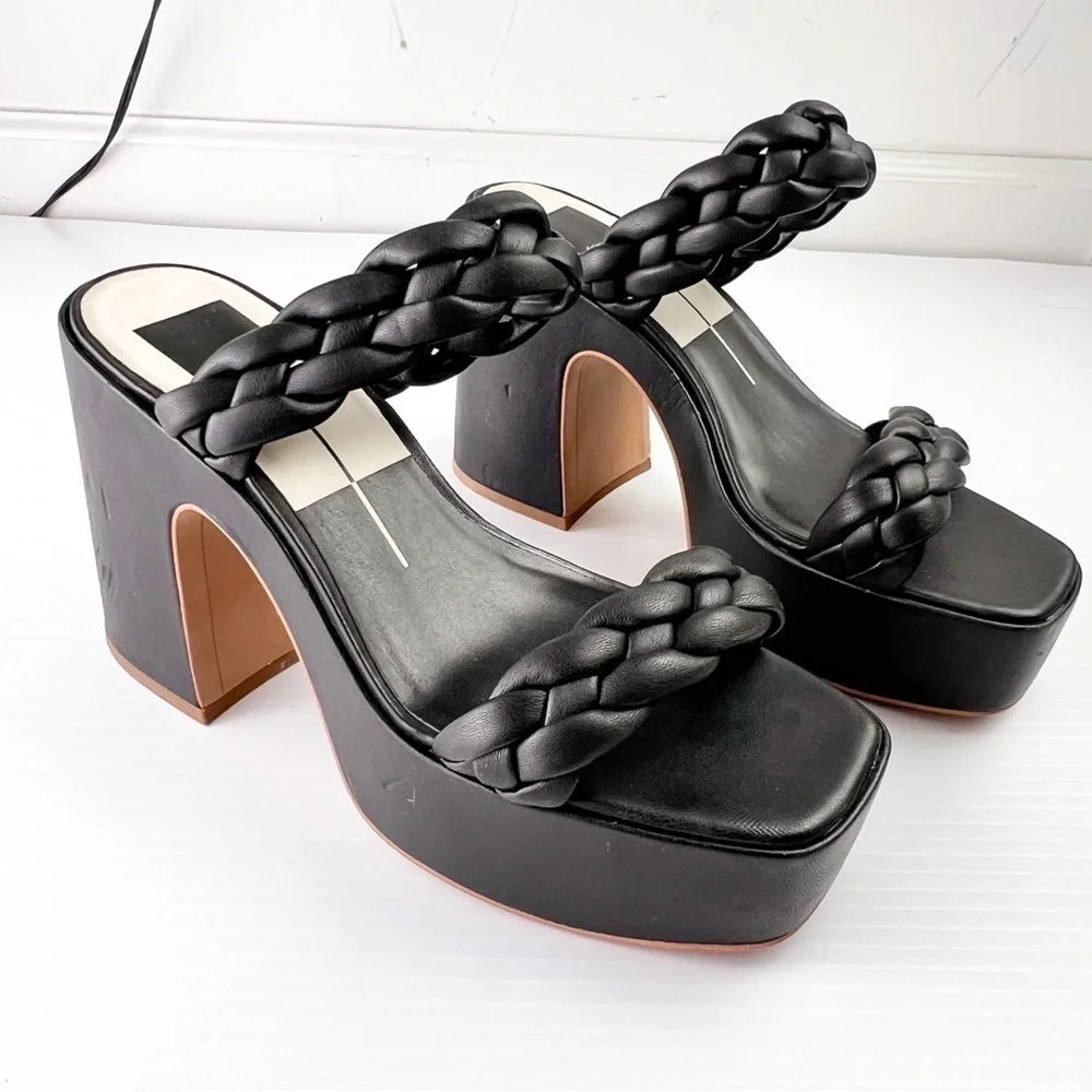 Dolce Vita Chunky Platform Heels womens 9 Black Ashby Twist Y2K 90s